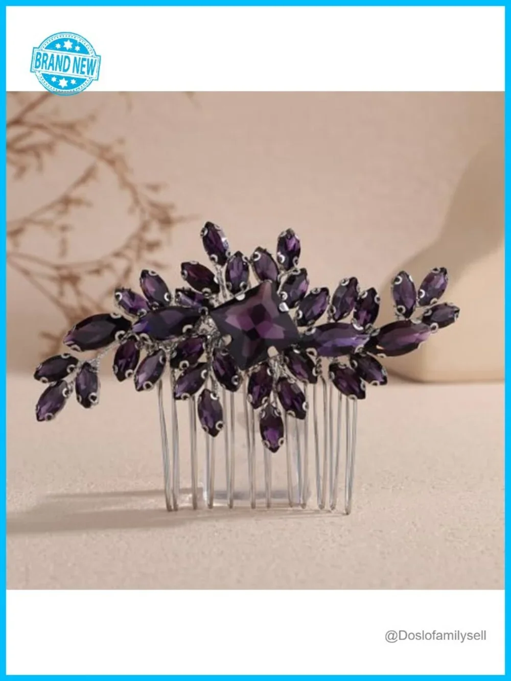 Vintage Rhinestone Crystal Hair Comb Bridal Hair Piece Headpiece Gold Tone
